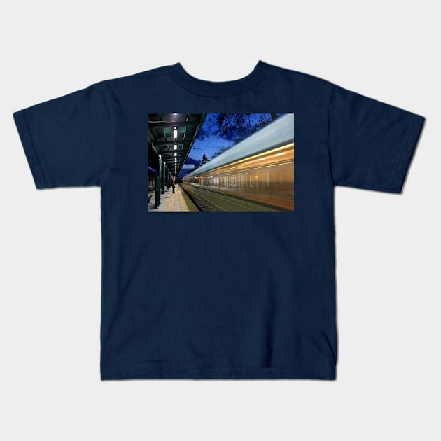 The train left at 8 Kids T-Shirt by Cretense72